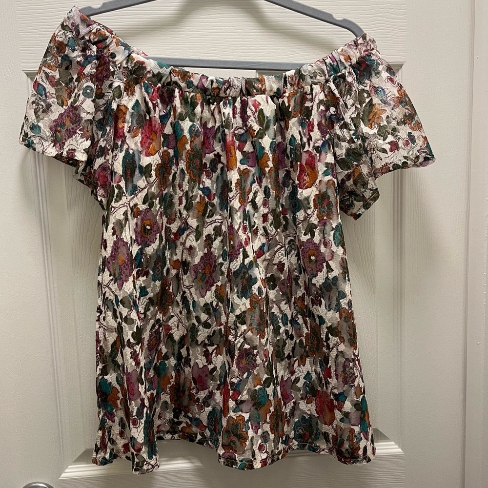 Sage & Vicky Floral Off the Shoulder Cinch Blouse